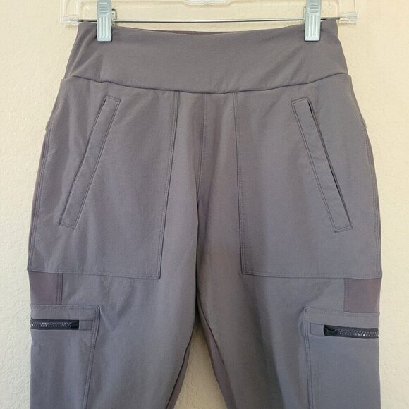 Athleta Headlands Hybrid Cargo Pants Womens Size 4 Brown Stretch Pull On Legging - Picture 8 of 10
